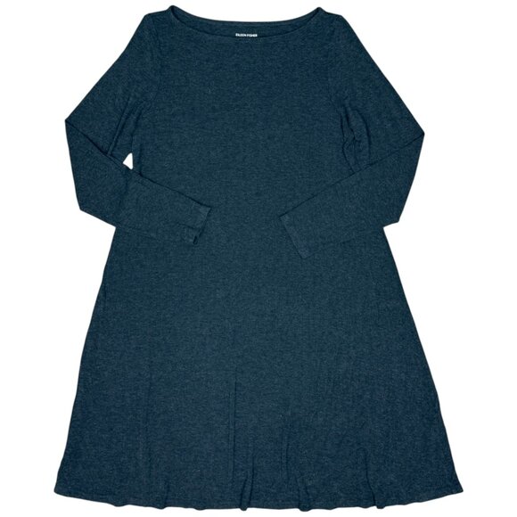 EUC Women's EILEEN FISHER Long Sleeve Viscose Jersey Dress Gray | Size M - Picture 3 of 7